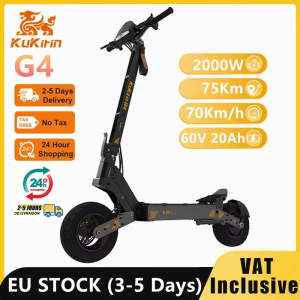 2025 Version KuKirin G4 Electric Scooter, 2000W Motor, 60V 20Ah Battery, 11 inch Tire, 70km/h Max Speed, 75km Range, Disc Brakes