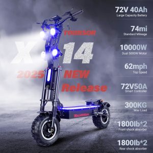 X14 High-Speed ​​Two-Wheel Electric Off-Road Scooter 10000W 72V Intelligent Digital Brushless Motor 50Ah