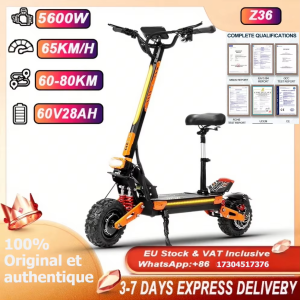 Electric Skateboard 5600W Dual Motor 60V28AH with Turn Signal Electric Scooter Hydraulic Brake 11 Inch Off-road Tire E-Scooter