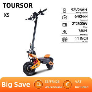 X5 Electric Scooter 5000W52V26AH Dual Suspension Shock Absorption Maximum Speed 75 Km/H 11 Inches Maximum Mileage 90 Km Off-road