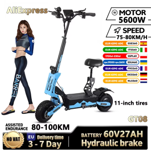 GT08 Electric Scooter For Adult 5600W Motor 60V 27AH E-Scooter 11 Inch Vacuum Off-Road Tires Off-Road Escooter